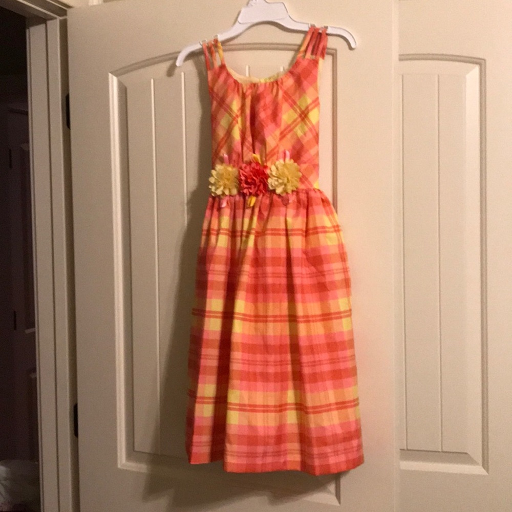 Pink and yellow Summer dress for little girl